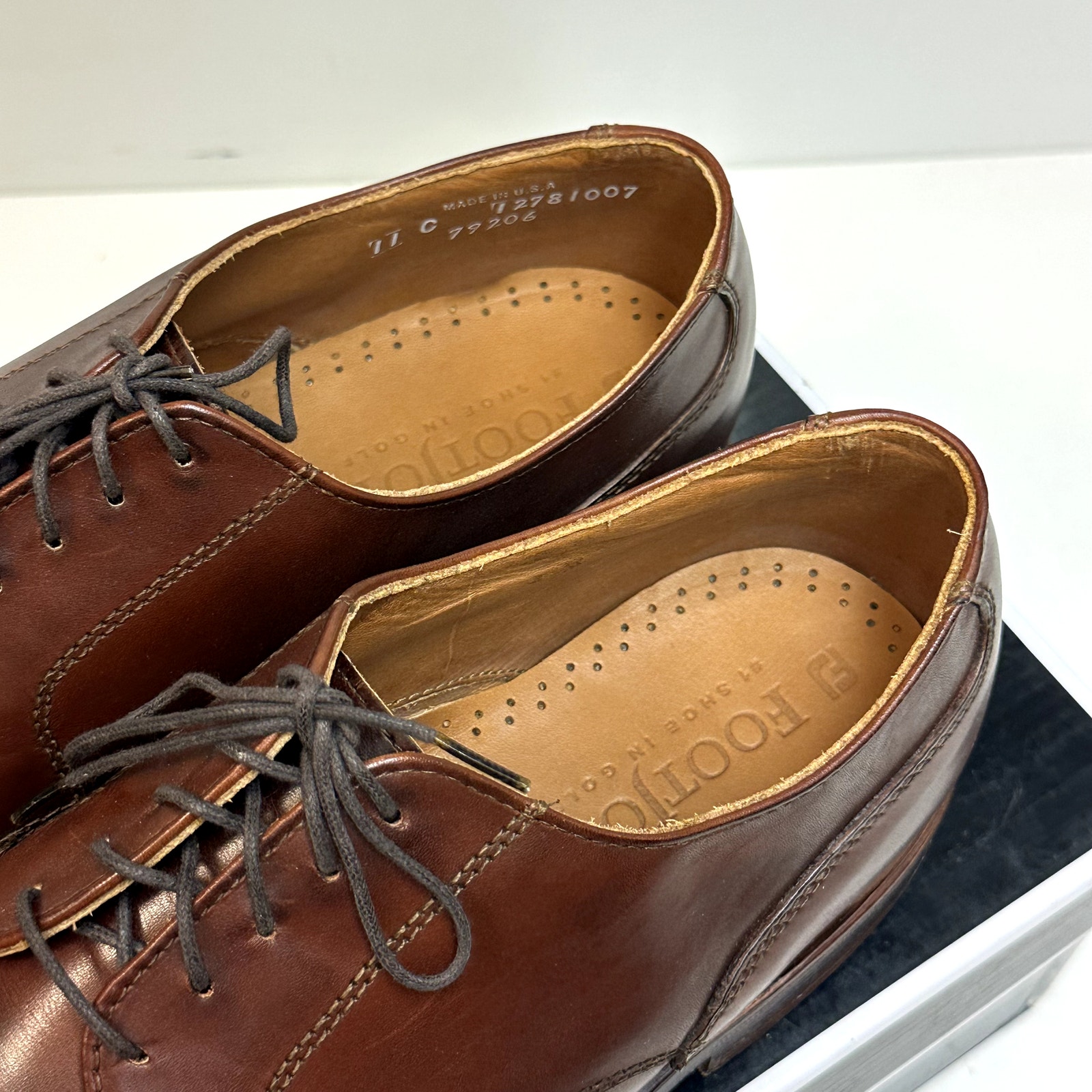 Nib Rancourt & Co. X Footjoy Split Toe Derby Dress Shoe Brown Calf 79206 11 C — image 5 of 8
